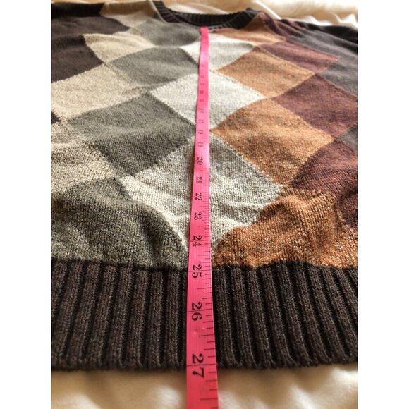 Vintage Croft & Barrow Argyle Sweater Mens Large USA Grandpa Academia Preppy y2k - Picture 5 of 5